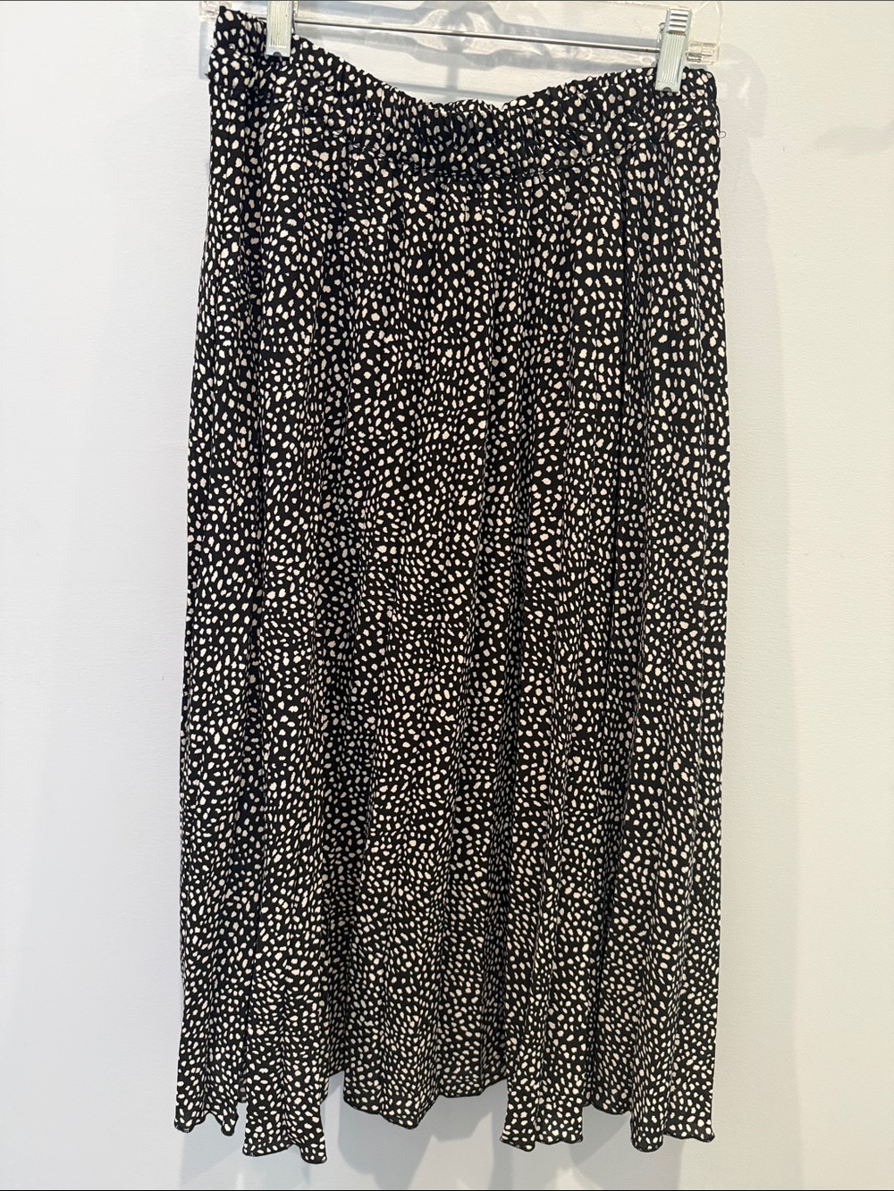 Rachel Zoe Black and White Dotted Midi Skirt